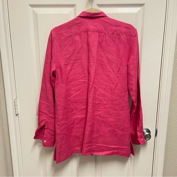 Dos Carolina Pink Tuxedo Style Button Down Blouse - Picture 13 of 14